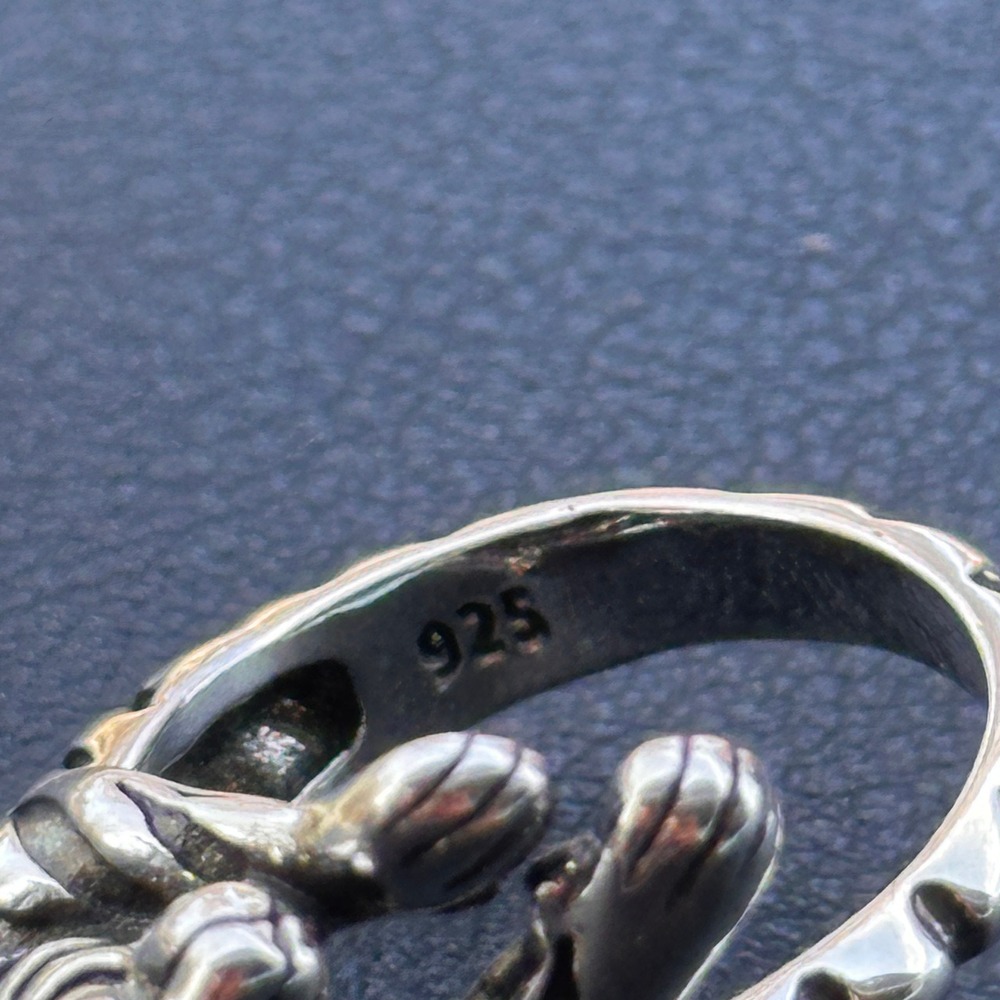 Tiger Ring 925 Sterling Silver for Men Women Retro Punk Biker Ring Adjustable J - Picture 5 of 10